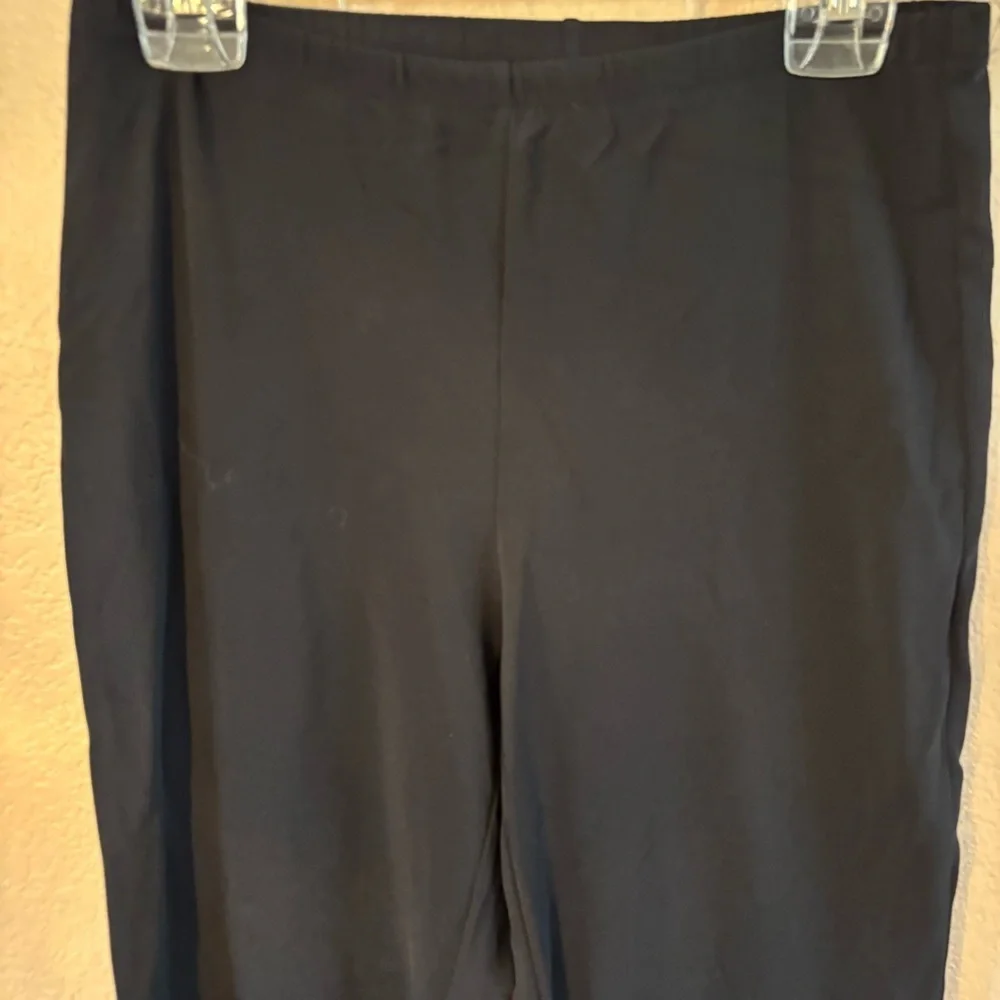 Chico's Ankle Pants Sz 1 (Med) Black Stretchy Elastic Waist Vintage Classic